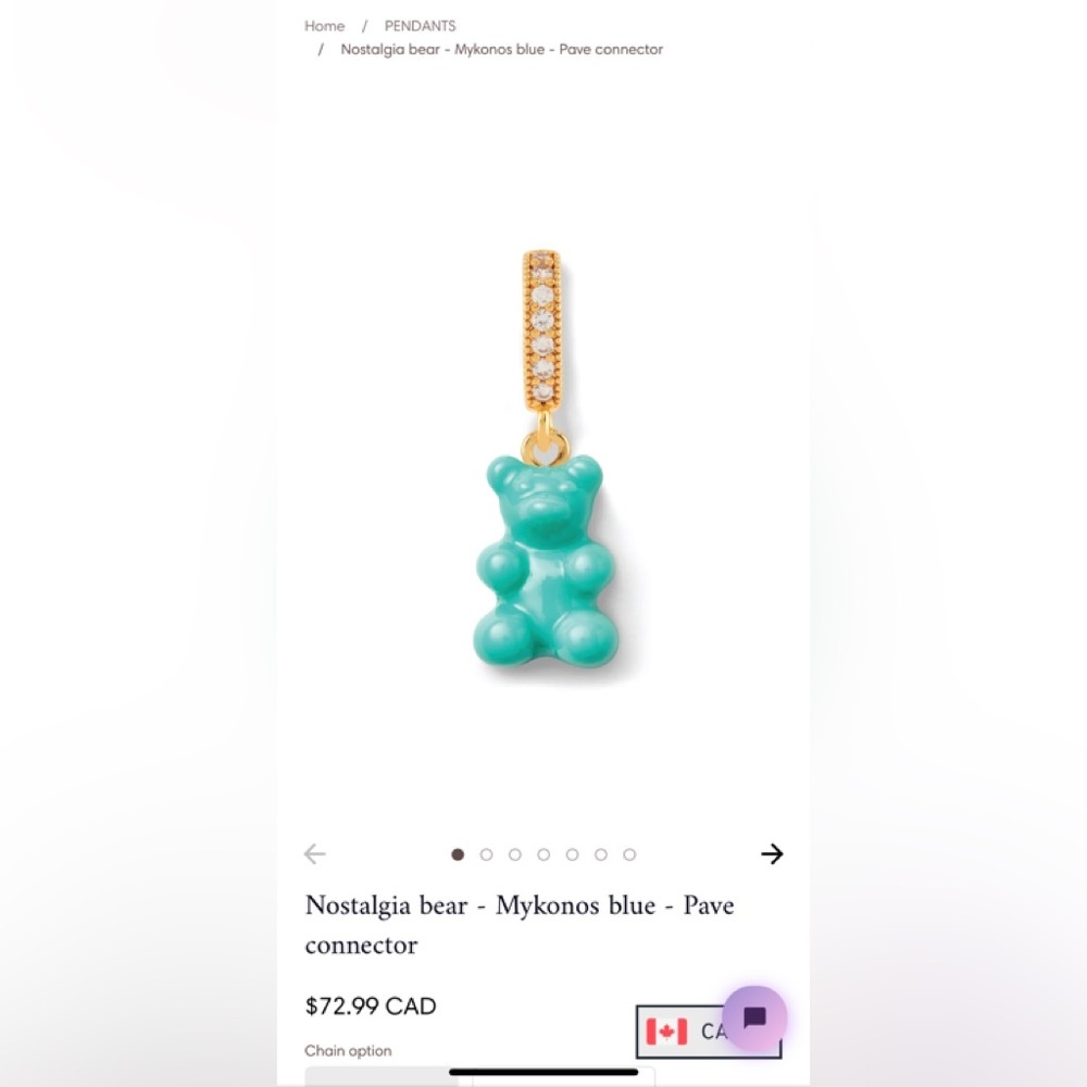 Crystal Haze Nostalgia bear - Mykonos blue - Pave connector Pendant